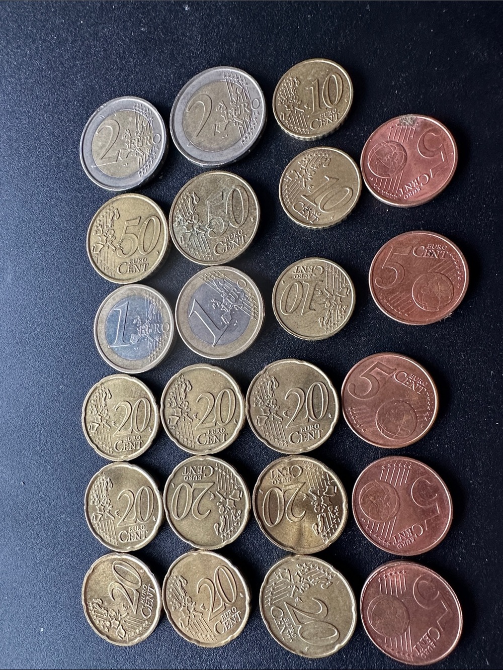 Lot of 23 Euros coins - Total is 9.15 € - $15 Canadian - Save on Exchange Rate!